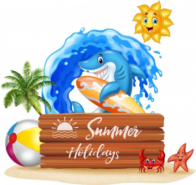 summer background with shark wooden sign 29190 495